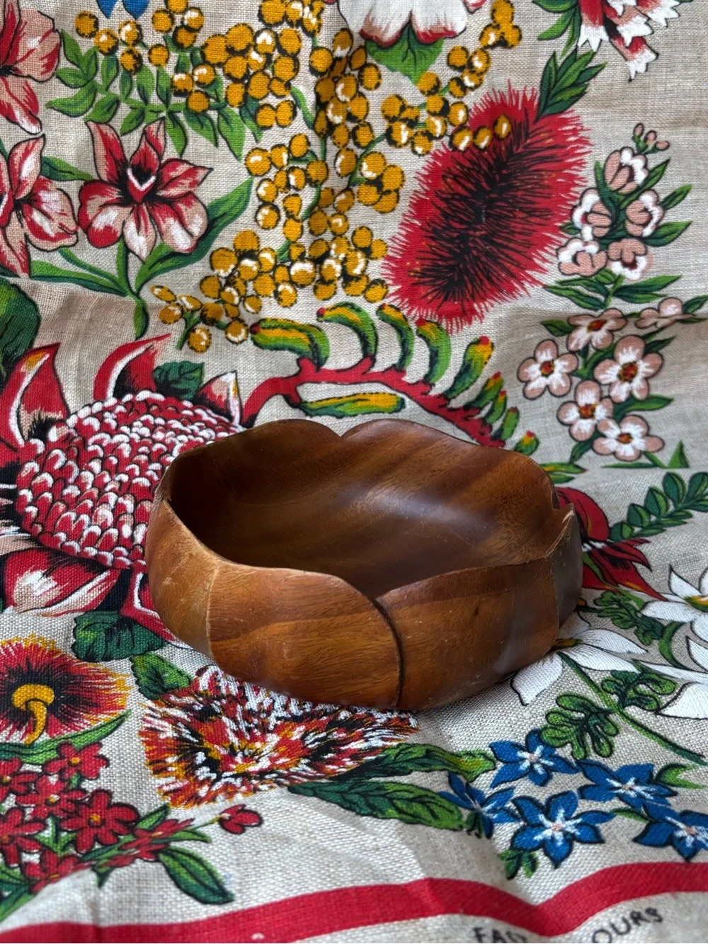 Handcrafted Brown Wooden Bowl - Natural Finish